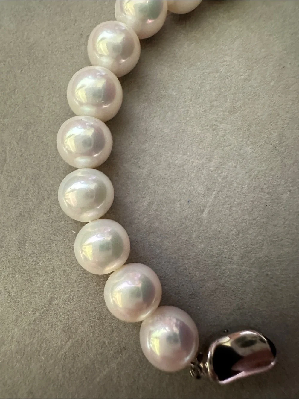 Rare Exotic White Freshwater Pearl 9.5-10mm Beaded Bracelet 6.5”